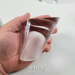 Genuine Nambe Tilt Decanter & 2 Double Old Fashioned Glasses See PICTURES