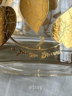 George Briard Double Old Fashioned Glasses Gold Leaf Set of (5)