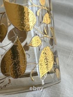 George Briard Double Old Fashioned Glasses Gold Leaf Set of (5)