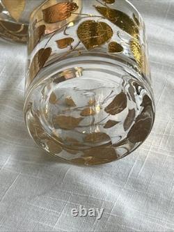 George Briard Double Old Fashioned Glasses Gold Leaf Set of (5)