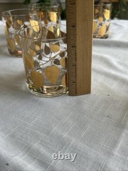 George Briard Double Old Fashioned Glasses Gold Leaf Set of (5)