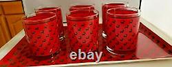 Georges Briard 7 Christmas Double Old Fashioned Glasses Green Reindeer
