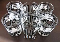 Georges Briard'Art Deco' Platinum Set of 6 Double Old Fashioned 14oz