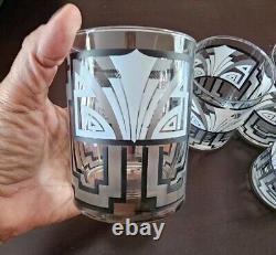 Georges Briard'Art Deco' Platinum Set of 6 Double Old Fashioned 14oz