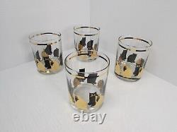 Georges Briard Cat Set Of 4 Double Old Fashioned Glasses 14 oz