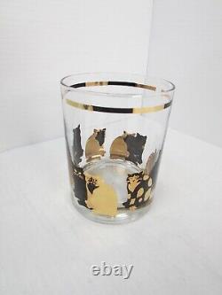 Georges Briard Cat Set Of 4 Double Old Fashioned Glasses 14 oz