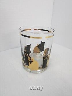 Georges Briard Cat Set Of 4 Double Old Fashioned Glasses 14 oz