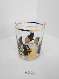 Georges Briard Cat Set Of 4 Double Old Fashioned Glasses 14 oz