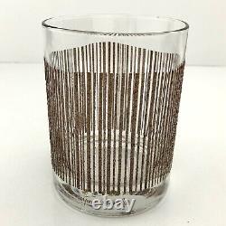 Georges Briard ICICLE 12 oz Brown Double Old Fashioned Glasses Set of 4 Signed