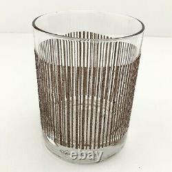 Georges Briard ICICLE 12 oz Brown Double Old Fashioned Glasses Set of 4 Signed