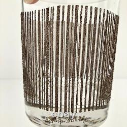 Georges Briard ICICLE 12 oz Brown Double Old Fashioned Glasses Set of 4 Signed