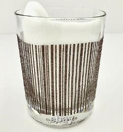 Georges Briard ICICLE 12 oz Brown Double Old Fashioned Glasses Set of 4 Signed