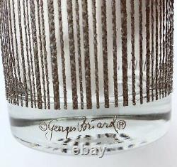 Georges Briard ICICLE 12 oz Brown Double Old Fashioned Glasses Set of 4 Signed