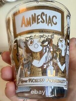 Georges Briard Pickled Personality AMNESIAC Double Old Fashioned Glass. Exc Vtg