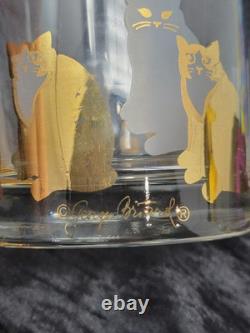 Georges Briard Set Of 4 Double Old Fashioned Cat Glasses Gold Frosted