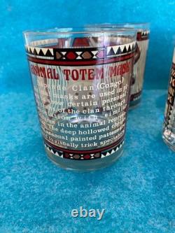 Georges Briard Set of 6 African Mask Set of 6 Double Old Fashioned 4 Glasses