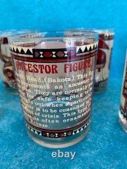 Georges Briard Set of 6 African Mask Set of 6 Double Old Fashioned 4 Glasses