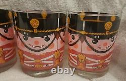 Georges Briard Vintage Toy Soldier Set 4 Double Old Fashioned Glasses 14oz w Box