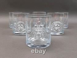 Global Views Leo Lion Head Double Old Fashioned Tumbler Glasses Set Of 6