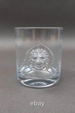 Global Views Leo Lion Head Double Old Fashioned Tumbler Glasses Set Of 6