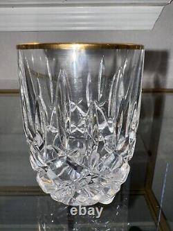 Gorham Crystal Lady Anne Gold Rimmed Double Old Fashioned 4, Set of 4