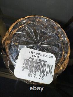 Gorham Crystal Lady Anne Gold Rimmed Double Old Fashioned 4, Set of 4