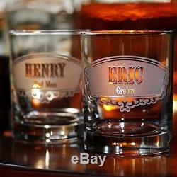 Groomsmen, Engraved Double Old Fashioned Glass, Whiskey, Scotch, Bourbon SET OF 1