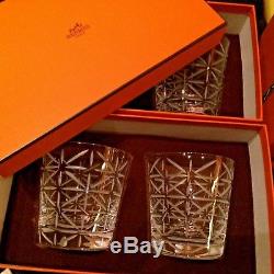 HERMES Crystal Water Jug And 4 Double Old Fashioned Tumblers