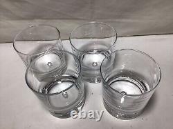HH20 4PCs Vintage Antique Classic Double Old Fashioned Pippi Clear Water Glass