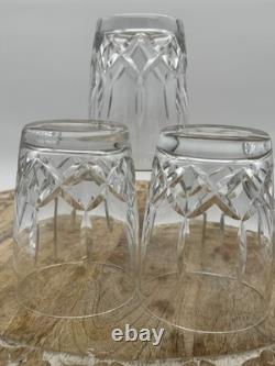 HTF Rare WATERFORD CRYSTAL HARPER DOUBLE OLD FASHIONED WHISKEY GLASSES Set Of 3