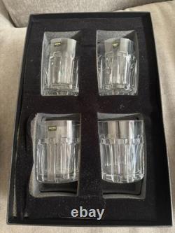Hoya Double Old Fashioned Majestic set of 4 Crystal Whiskey Rocks Glasses NIB