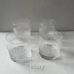 IITTALA Finland Double Old Fashioned Cocktail Glass-NIVA-Tapio Wirkkala Set 4