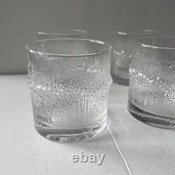 IITTALA Finland Double Old Fashioned Cocktail Glass-NIVA-Tapio Wirkkala Set 4