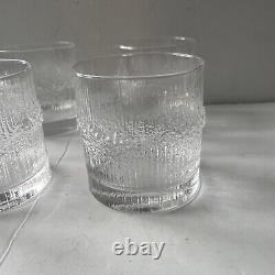 IITTALA Finland Double Old Fashioned Cocktail Glass-NIVA-Tapio Wirkkala Set 4