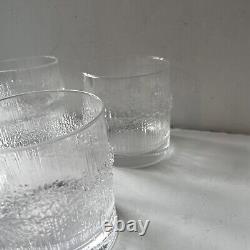 IITTALA Finland Double Old Fashioned Cocktail Glass-NIVA-Tapio Wirkkala Set 4