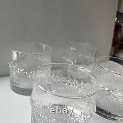 IITTALA Finland Double Old Fashioned Cocktail Glass-NIVA-Tapio Wirkkala Set 4