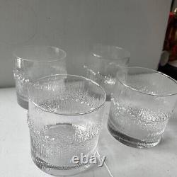IITTALA Finland Double Old Fashioned Cocktail Glass-NIVA-Tapio Wirkkala Set 4