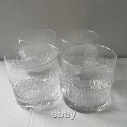 IITTALA Finland Double Old Fashioned Cocktail Glass-NIVA-Tapio Wirkkala Set 4