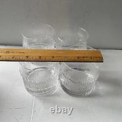 IITTALA Finland Double Old Fashioned Cocktail Glass-NIVA-Tapio Wirkkala Set 4