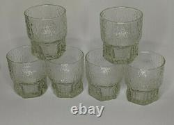 Iittala Aslak Double Old Fashioned Tumblers Set 6, 3 7/8 Finland Ice Mod