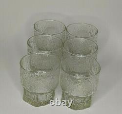 Iittala Aslak Double Old Fashioned Tumblers Set 6, 3 7/8 Finland Ice Mod