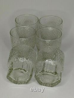 Iittala Aslak Double Old Fashioned Tumblers Set 6, 3 7/8 Finland Ice Mod