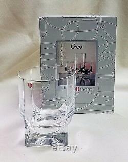 Iittala Geo Double Old Fashioned 3 7/8 Set/2 Made In Finland