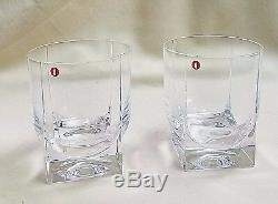 Iittala Geo Double Old Fashioned 3 7/8 Set/2 Made In Finland