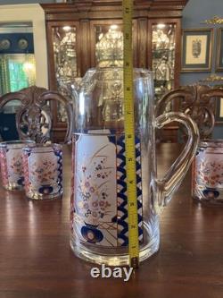 Imari by Culver Ltd. Vintage Pitcher and Four Double Old Fashioned Glasses