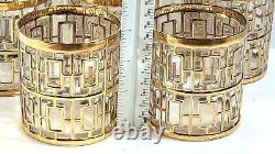 Imperial Glass Shoji Design 22K Gold MCM Double Old-Fashioned Glasses Lot of 5