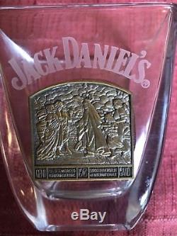 Jack Daniels Gold Medal Double Old-Fashioned Glass and Display Set