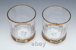 Jay Strongwater Hudson Double Old Fashion Glasses With Box