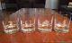 KATE SPADE Fortunada 4 Crystal Double Old Fashioned Glasses Etched LUCKY Clover