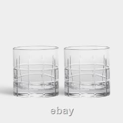 Kosta Boda Orrefors Street Double Old Fashioned Glass Set of Two NEW without Box